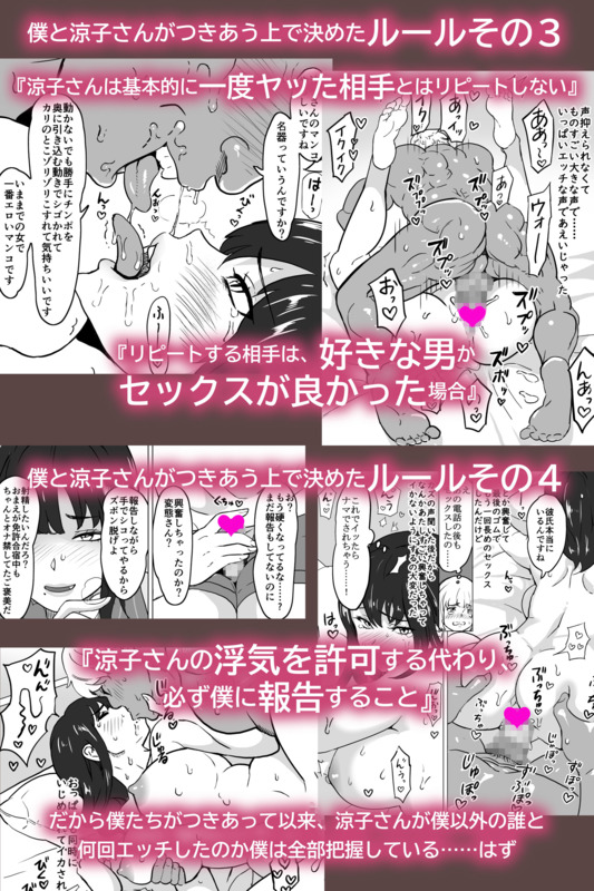 「いちゃラブ手コキしながら浮気報告するビッチな年上彼女」浮気性の彼女とドM彼氏の奇妙でエロティックな関係の行く末は・・・。 自分が不在の間に起こった出来事を、勃起したチ○ポをシゴかれながら報告される。